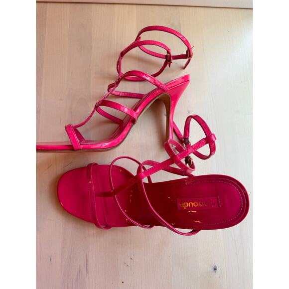 LARROUDÉ Serena pink Patent-Leather Strappy Sandals size 9 - Picture 6 of 10